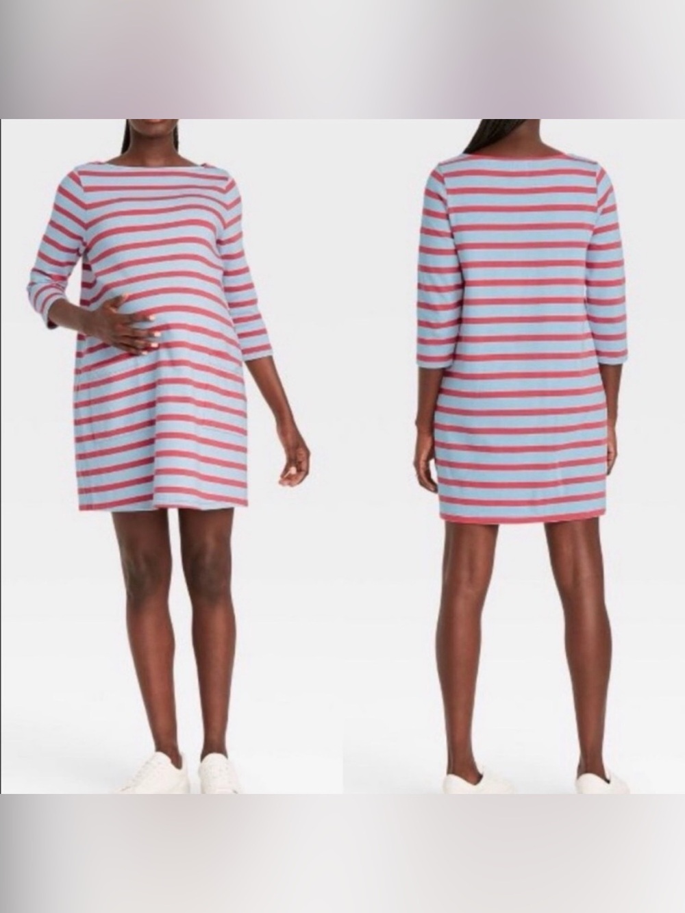 The Nines by Hatch Mini Striped Maternity Dress XS